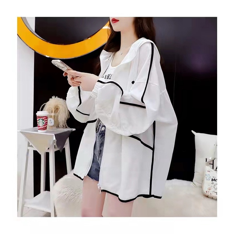 Áo Khoác Hoodie Tay Dài Dáng Rộng Chống Tia UV Thời Trang Mùa Hè Cho Nữ