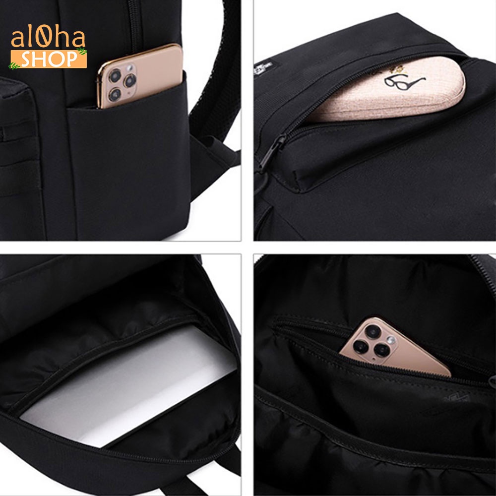 Balo - cặp sách Ulzzang Basic B097 vải Oxford nhỏ đi học, đi làm, du lịch, đựng laptop Unisex nam nữ phong cách