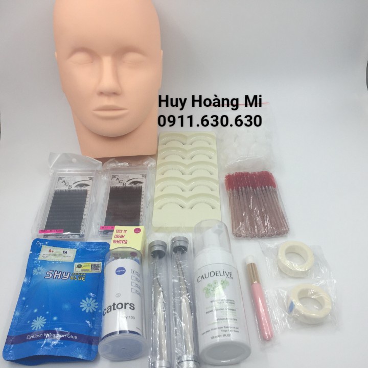 Combo tập nối mi cơ bản 360k_dụng cụ mi_keo nối mi_uốn mi_Huy Hoàng Mi