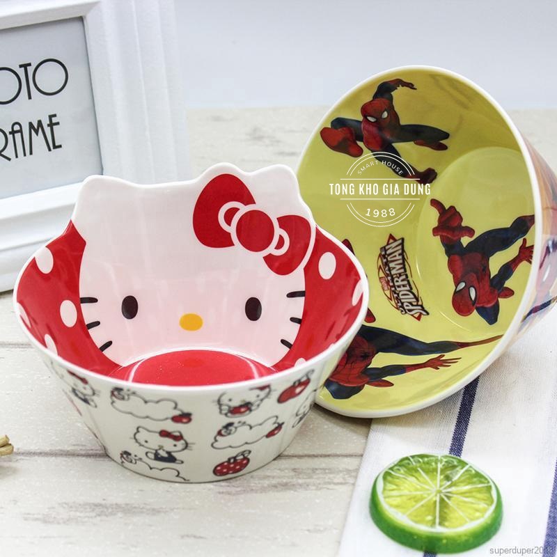 Bát Ăn Kiểu Dáng Hoạt Hình Ngộ Nghĩnh Cho Bé ❤️FREE SHIP❤️ Bát Ăn Dặm Elsa, Người Nhện An Toàn Cho Trẻ Em