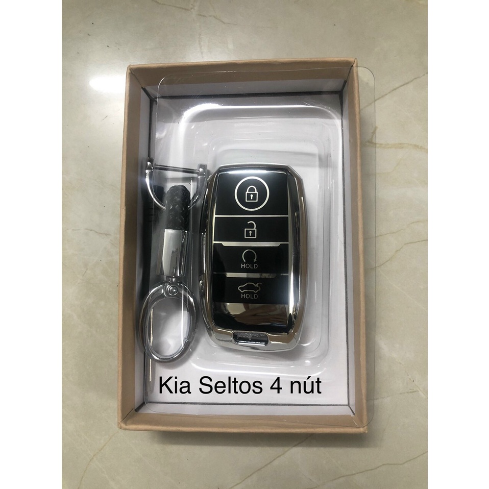 Ốp Chìa Khóa Tráng Gương Xe Kia K3, Cerato, Sorento Seltos... kèm móc treo, bảo vệ chìa khóa toàn diện