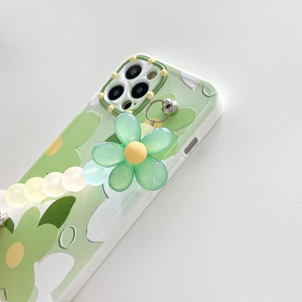 Ốp điện thoại họa tiết hoa lan xinh xắn kèm dây đeo thích hợp cho Iphone 12 Pro Max 11 Pro Max Xs Max Xr X 7 8 Plus
