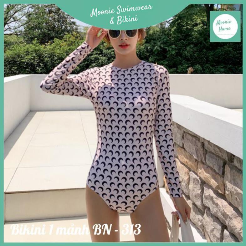 Bikini Nữ 1 mảnh, Đồ Bơi Liền Thân Đi Biển Họa Tiết Vầng Trăng Mã BN - 313