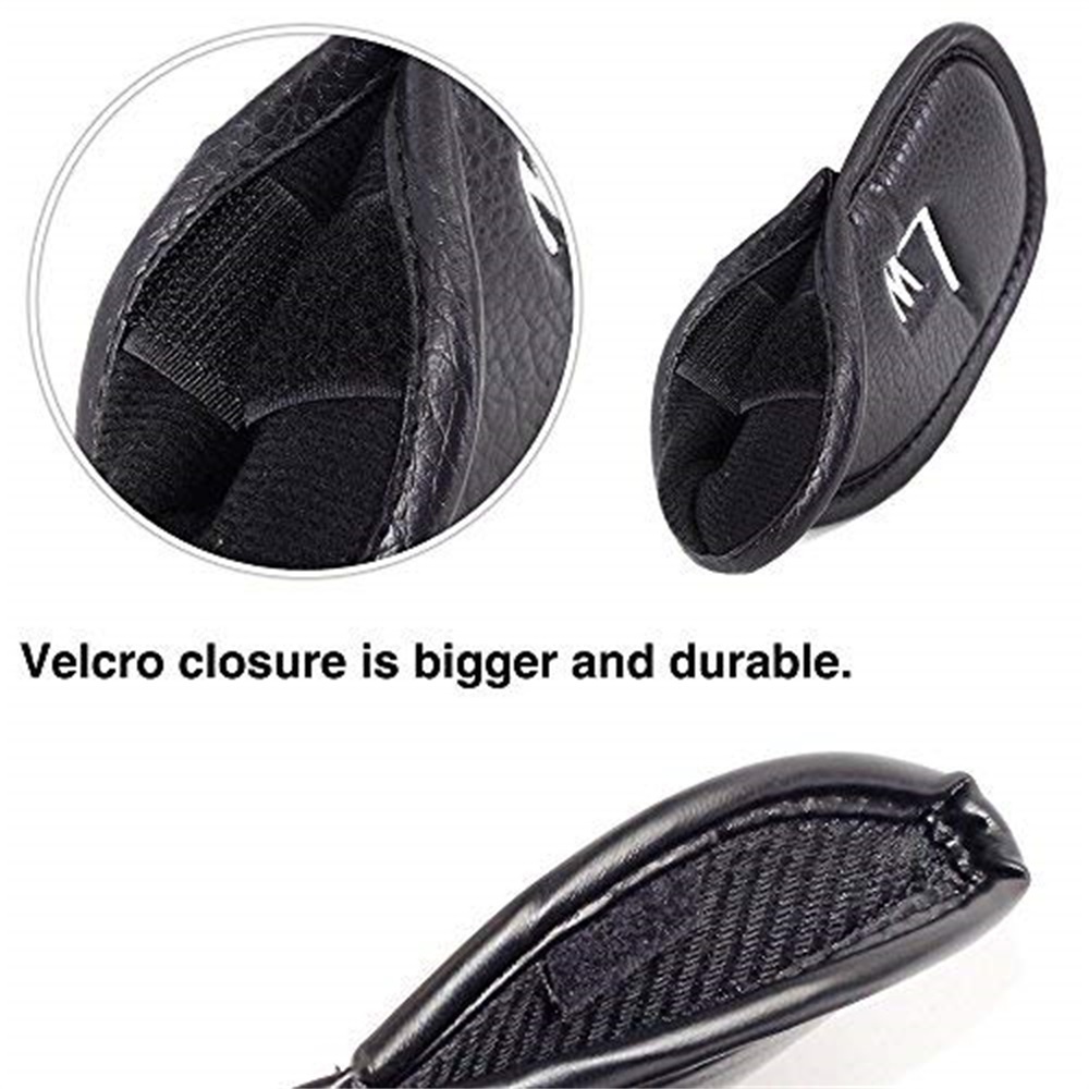 12pcs Soft PU Leather Golf Club Iron Headcover Head Cover Protector Putter Set For Outside Playing