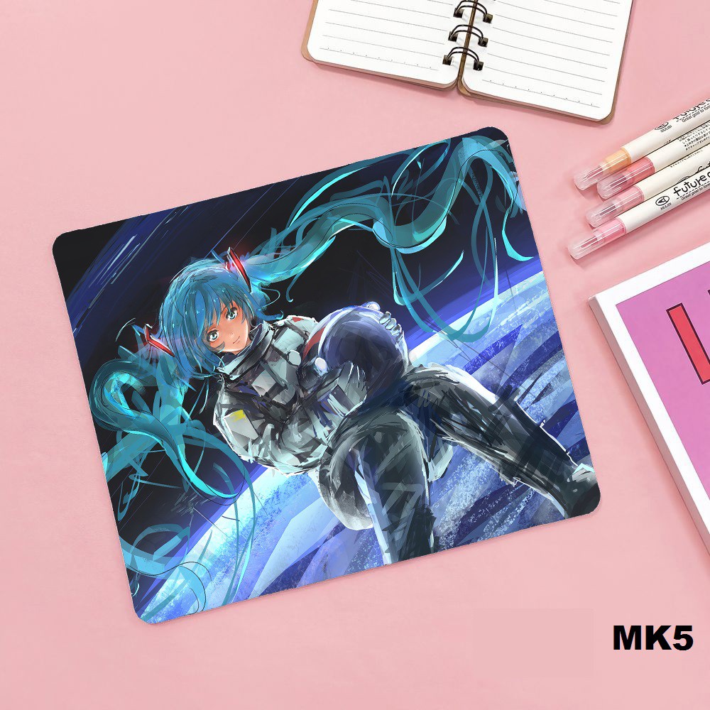 Lót chuột- Hatsune Miku- khổ 21x24x3 bo viền