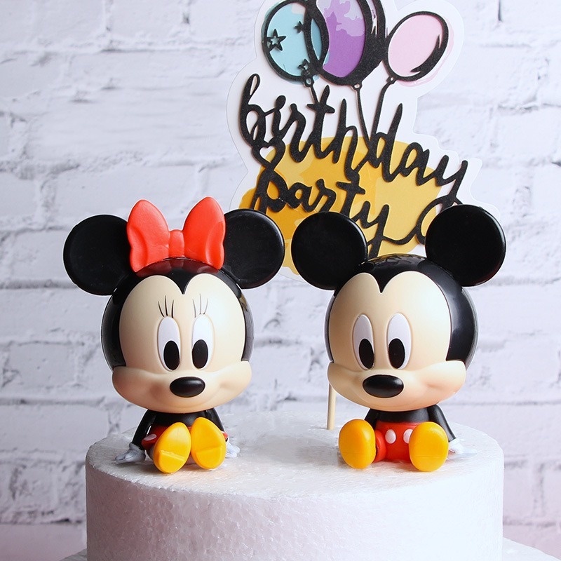 Hoạt Hình Que Cắm Trang Trí Bánh Kem Hình Chuột Mickey Minnie Dễ Thương