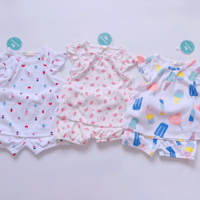 Đồ Bộ Cho Bé Gái Tay Ngắn Cánh Tiên Bozip Thun Cotton Mềm Từ 1 - 4 Tuổi MINTSCLOSET Mint's Closet - DB8011