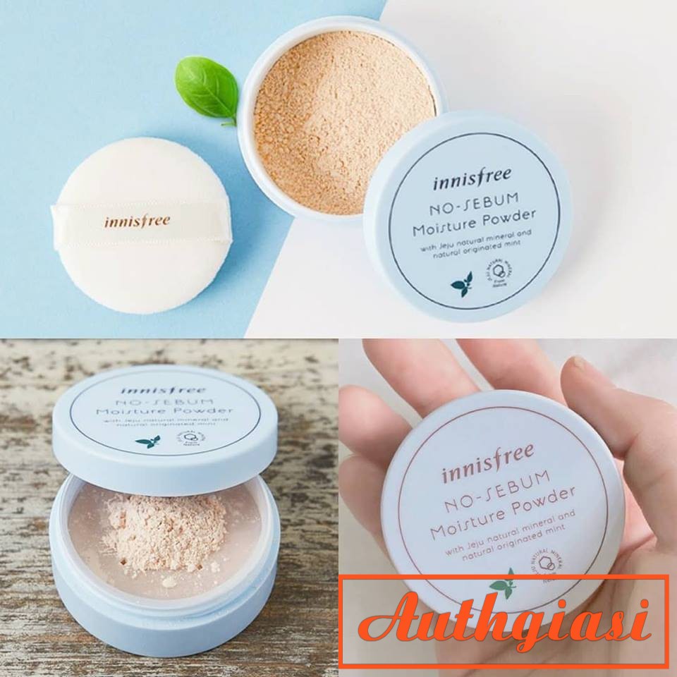 Phấn phủ bột Innisfree No Sebum Powder Mineral kiềm dầu \ Moisture dưỡng ẩm \ Pore Blur trang điểm phù hợp mọi loại da | WebRaoVat - webraovat.net.vn