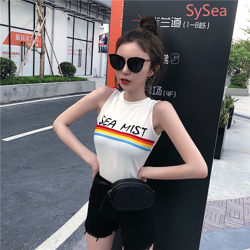 Áo ba lỗ ôm dáng họa tiết sọc ngang thời trang nữ trẻ trung năng động