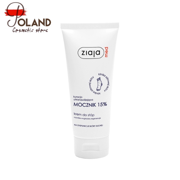 Kem dưỡng ẩm da chân Ziaja Med Mocznik với 15% Ure chăm sóc và dưỡng ẩm chân chuyên dụng 100ml