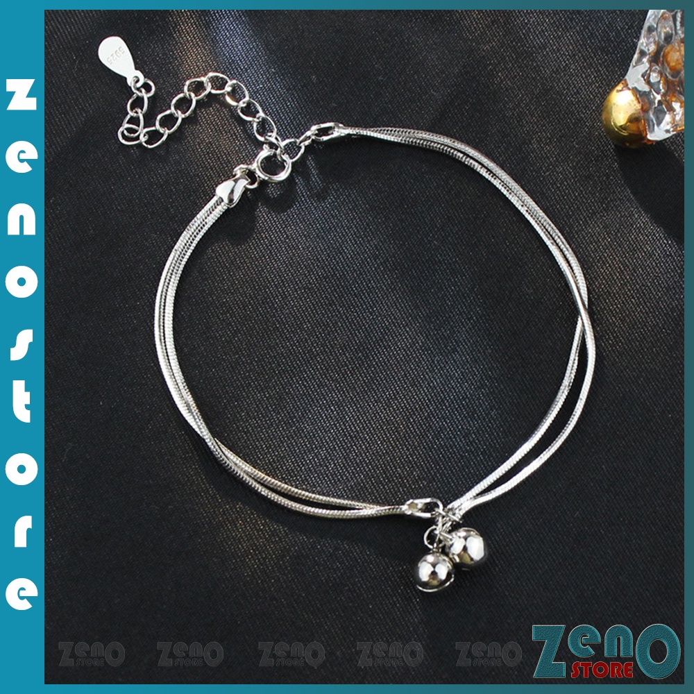 Vòng tay chuông 2 lớp ZenO (full box) LT02, Lắc tay phong cách Hàn Quốc