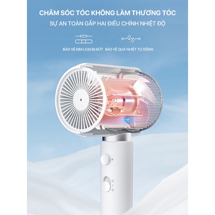 Máy sấy tóc ion âm xiaomi showsee A10-W- công suất lơn 1800w , nhỏ gon