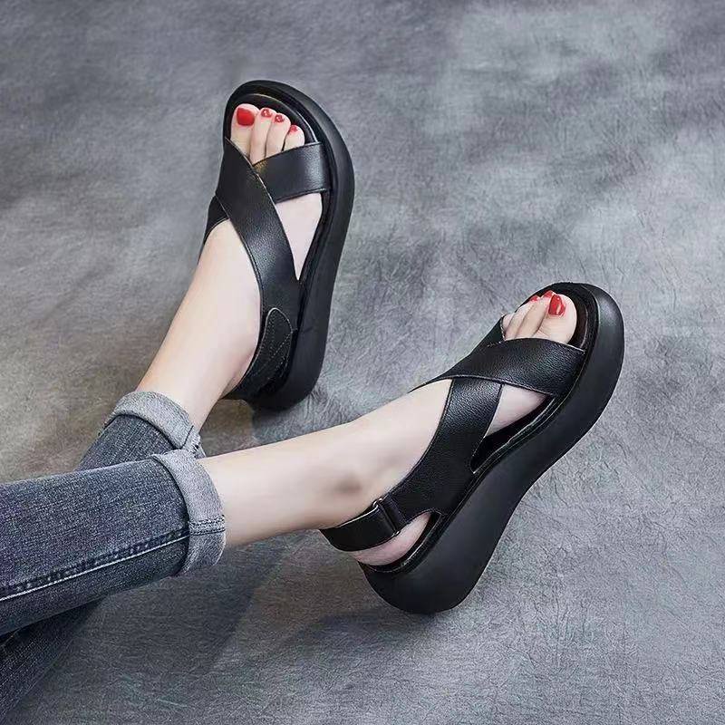 Giày Sandal Phong Cách La Mã Đế Dày Phẳng Mùa Hè Dễ Phối Đồ Mới