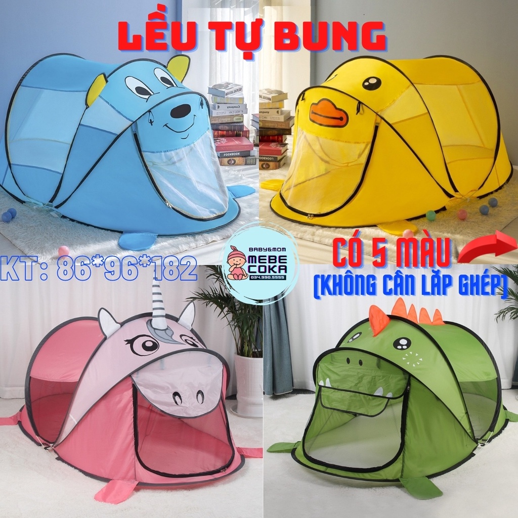 Lều cho bé ,lều khủng Long kỳ Lân tự bung không cần lắp ghép cho bé Trai bé Gái loại...