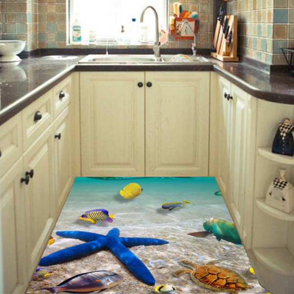 Miếng dán tường / sàn nhà 3D chống thấm nước kích thước 60x90cm