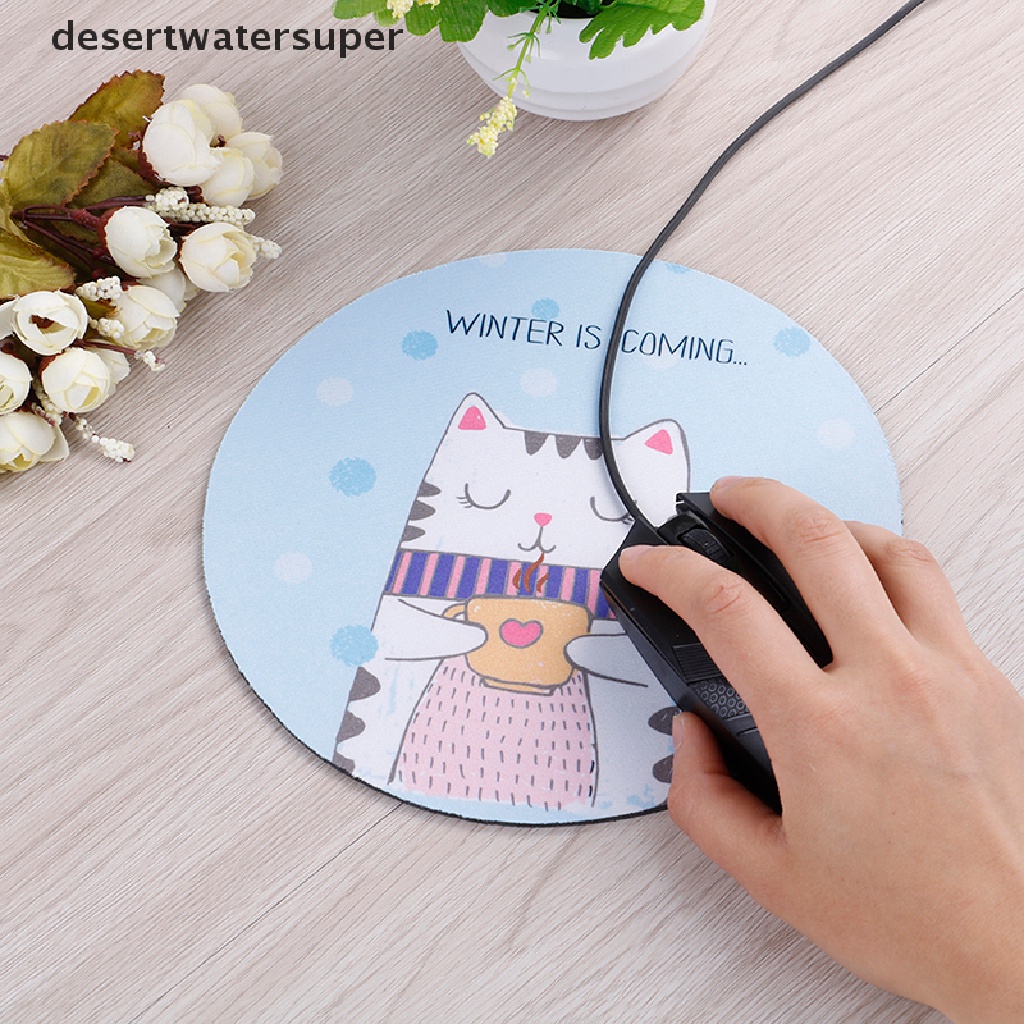 1 Miếng Lót Chuột Cao Su Chống Trượt Hình Tròn Dễ Thương