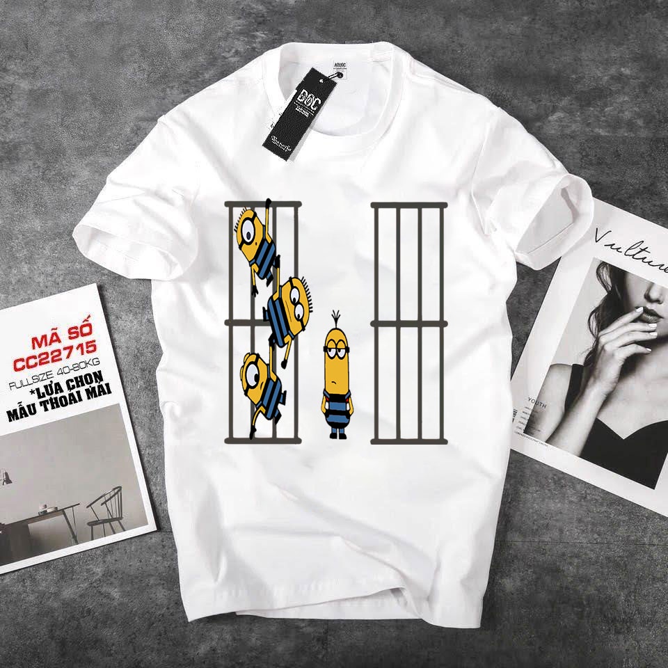 ÁO PHÔNG TAY NGẮN CỔ TRÒN Minion Ngộ Nghĩnh IN HÌNH HOẠT HÌNH ẤN TƯỢNG MẪU MỚI SALE SẬP SÀNG - 0233
