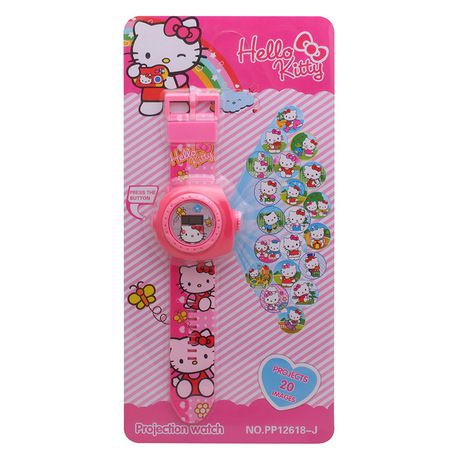 Đồ chơi đồng hồ Hello Kitty đèn led chiếu sáng 3D