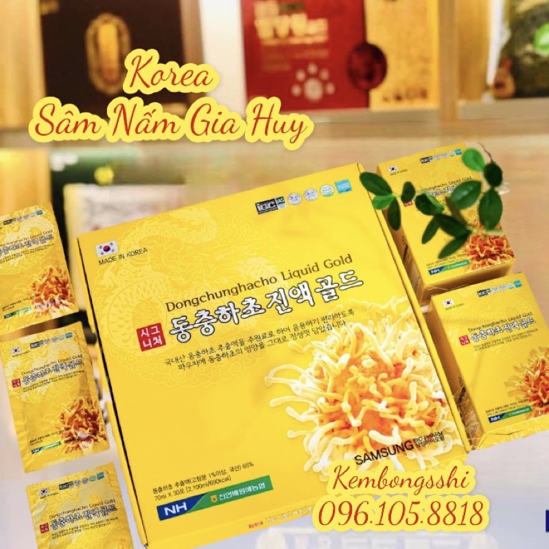 [HÀNG MỚI] Nước Đông Trùng Hạ Thảo Cao Cấp Hàn Quốc, Hộp Vàng 30 Gói