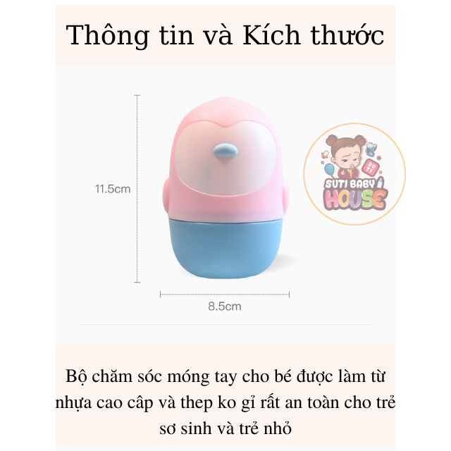 Bộ Bấm Móng Tay Cho Bé,Cao Cấp 5 Món An Toàn Cho Trẻ Sơ Sinh Và Trẻ Nhỏ-Suti Baby House