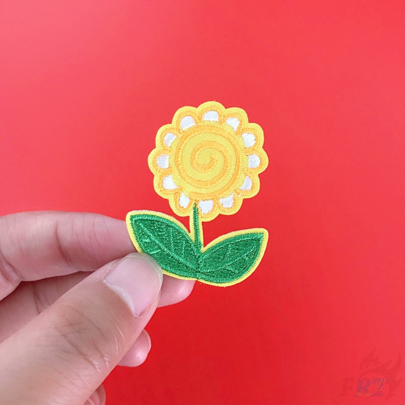 Miếng vá ủi thêu trang trí hình voi/mặt trăng/hoa hướng dương dễ thương