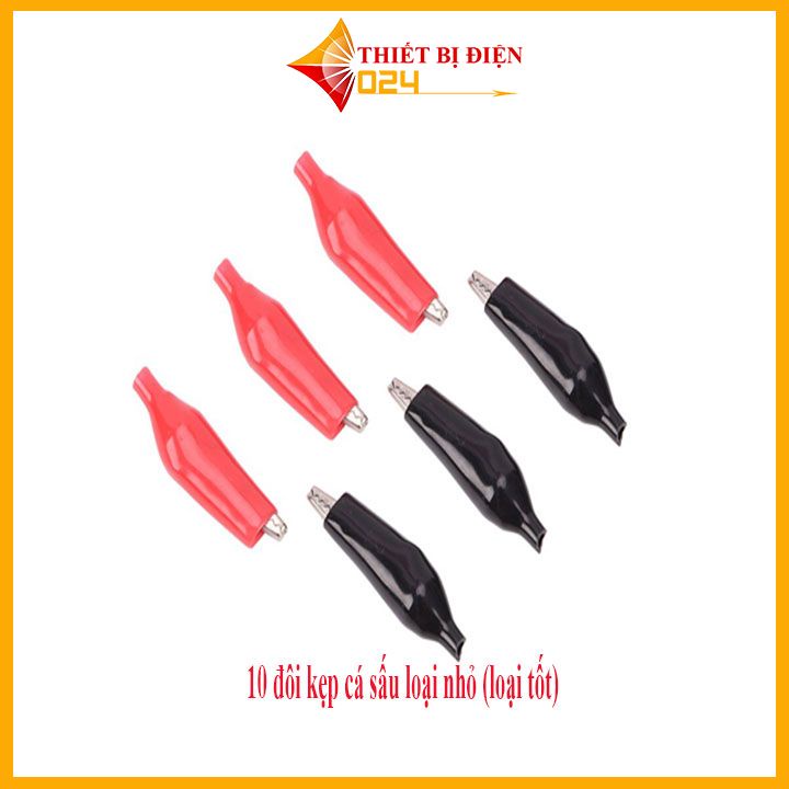 Bộ 10 đôi kẹp cá sấu loại nhỏ (loại tốt) dùng kết nối dây điện .