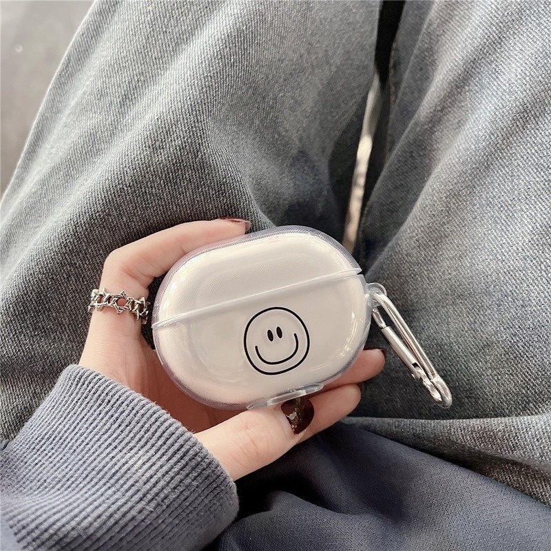 Vỏ Bảo Vệ Hộp Sạc Tai Nghe Huawei Freebuds Pro 2 Trong Suốt Họa Tiết Mặt Cười Và Trái Tim Dễ Thương