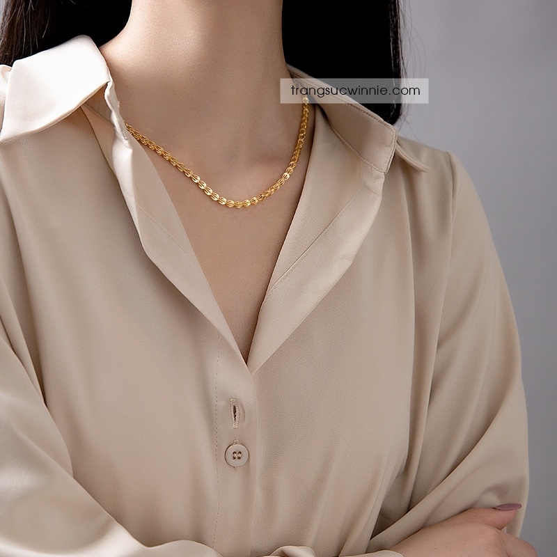 Dây chuyền nữ titan đuôi phụng phoenix vàng gold