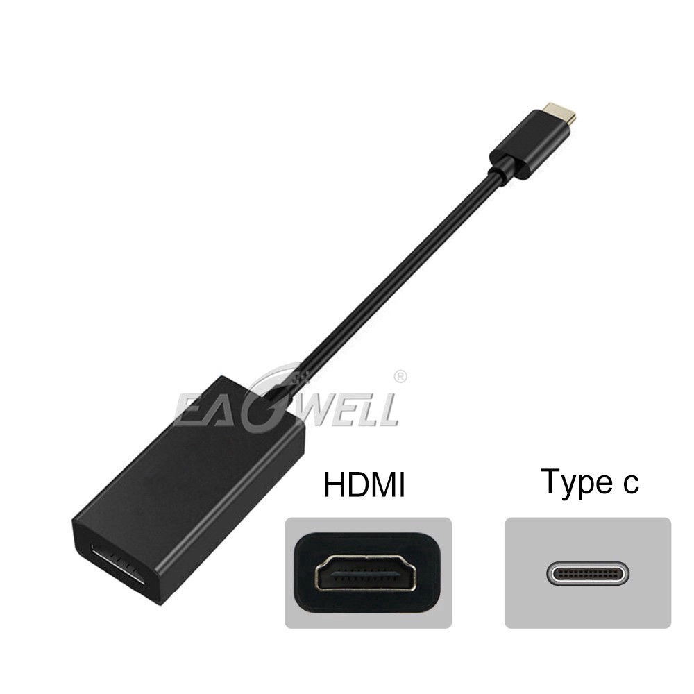 Black USB-C Type-C to HDMI HDTV Adapter Cable Cord