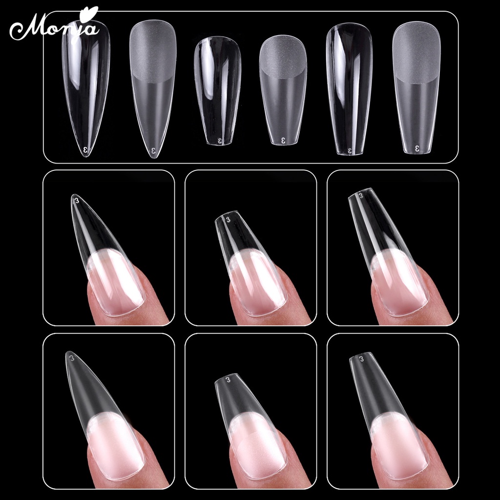 Set 50 móng tay giả MONJA acrylic lì gel UV phong cách thời trang dành cho làm móng tay nghệ thuật