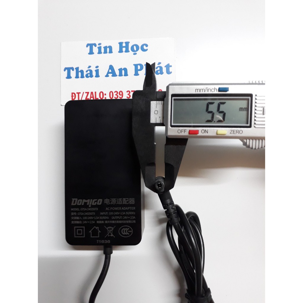 Adapter 24V-2.5A,hàng Zin chất lượng,dùng cho máy in Bill,máy tính tiền,máy in mã vạch,đầu lớn 5.5mm