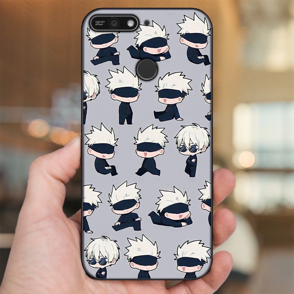 Ốp lưng Huawei Y6 Prime viền đen in hình Satoru Jujutsu Kaisen