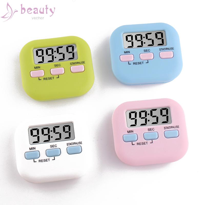 [Hàng mới về] Đồng hồ hẹn giờ thí nghiệm kỹ thuật số LCD 6.4*5.6*1.5cm bằng nhựa cao cấp