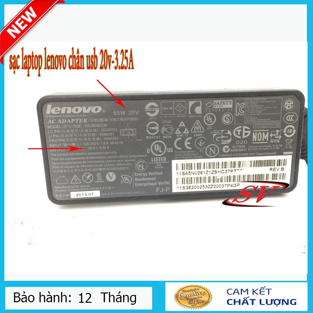 [TẶNG LÓT CHUỘT] Sạc laptop lenovo 3,25 chân usb (chân vuông) - bảo hành 12t | BigBuy360 - bigbuy360.vn