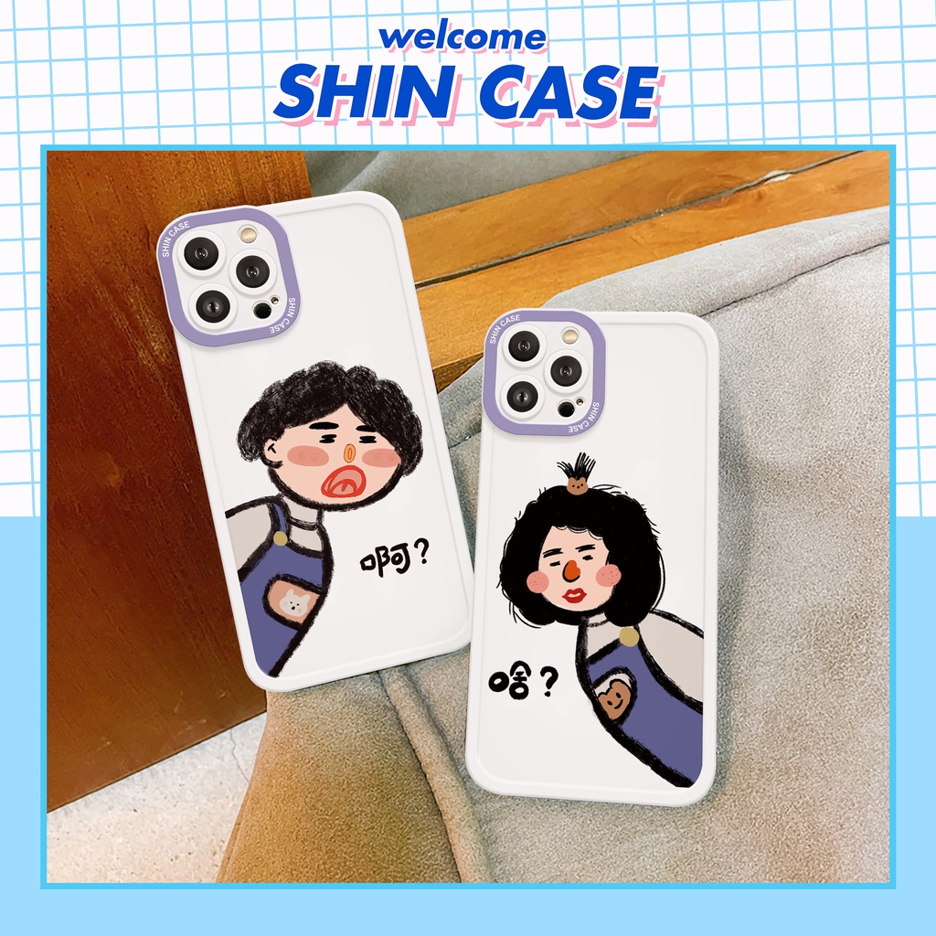 Ốp lưng iphone Bean Couple cạnh vuông 6/6plus/6s/6splus/7/7plus/8/8plus/x/xs/11/12/13/14/pro/max/promax/plus/shin/case
