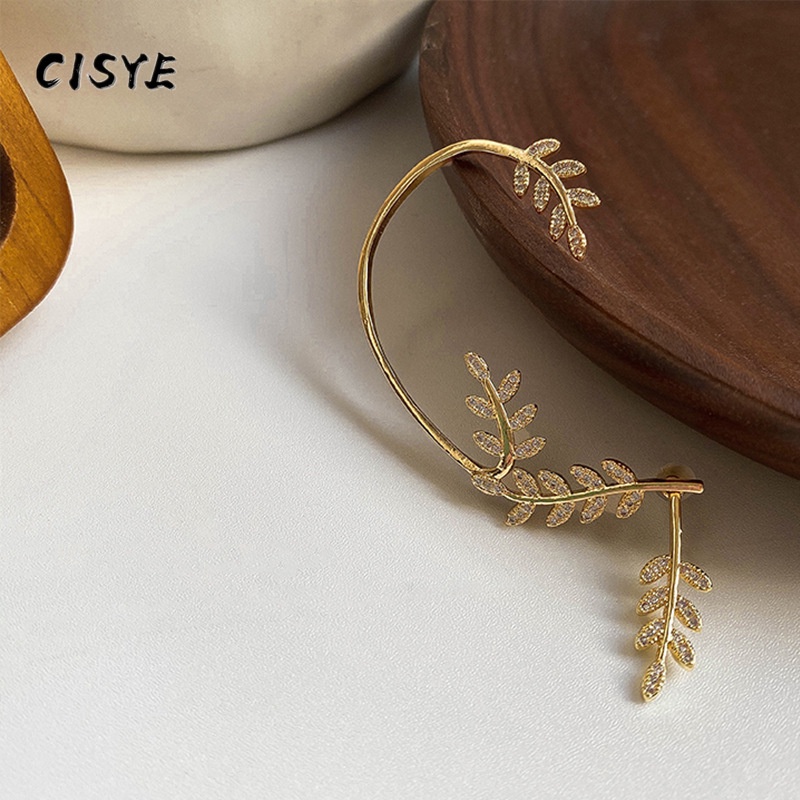 Hoa Tai Hình Lá Đính Đá Thời Trang Dành Cho Nữ