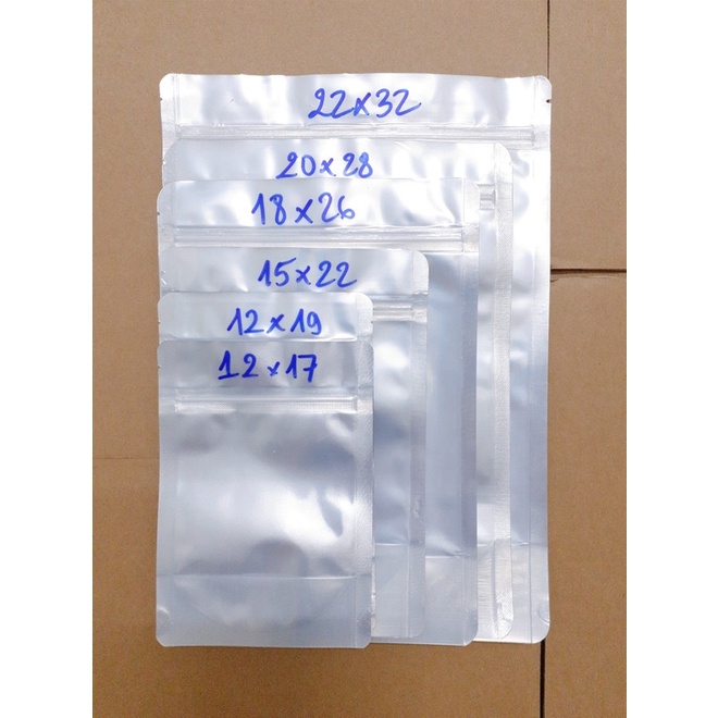 1 kg túi zipper đứng mặt bạc trong đựng đồ ăn