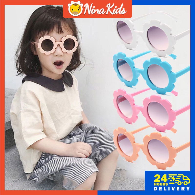 Kính Mát Hình Hoa Hướng Dương Tròn Dễ Thương Cho Bé 3-10 Tuổi