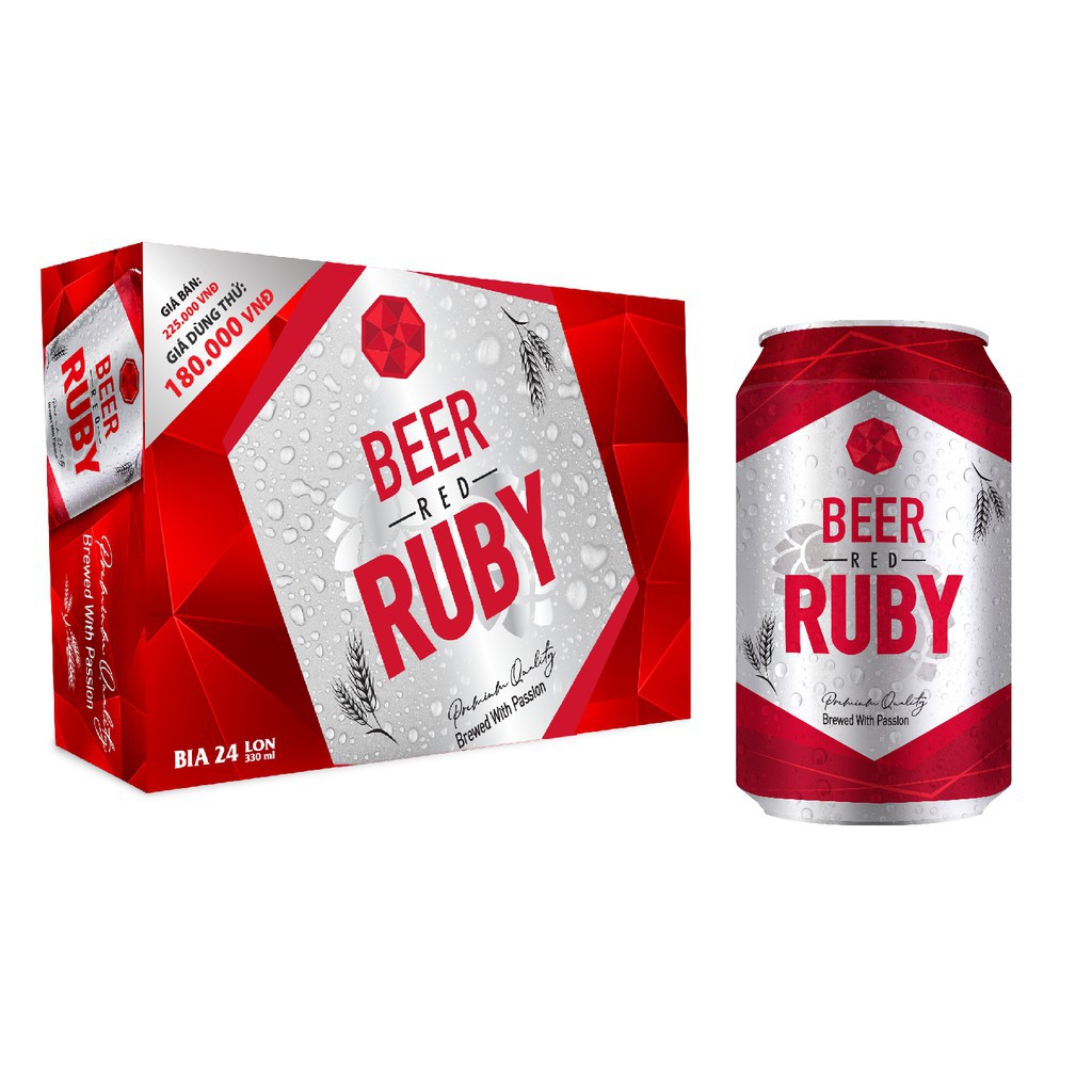 Thùng 24 lon Bia Red Ruby 330ml/lon