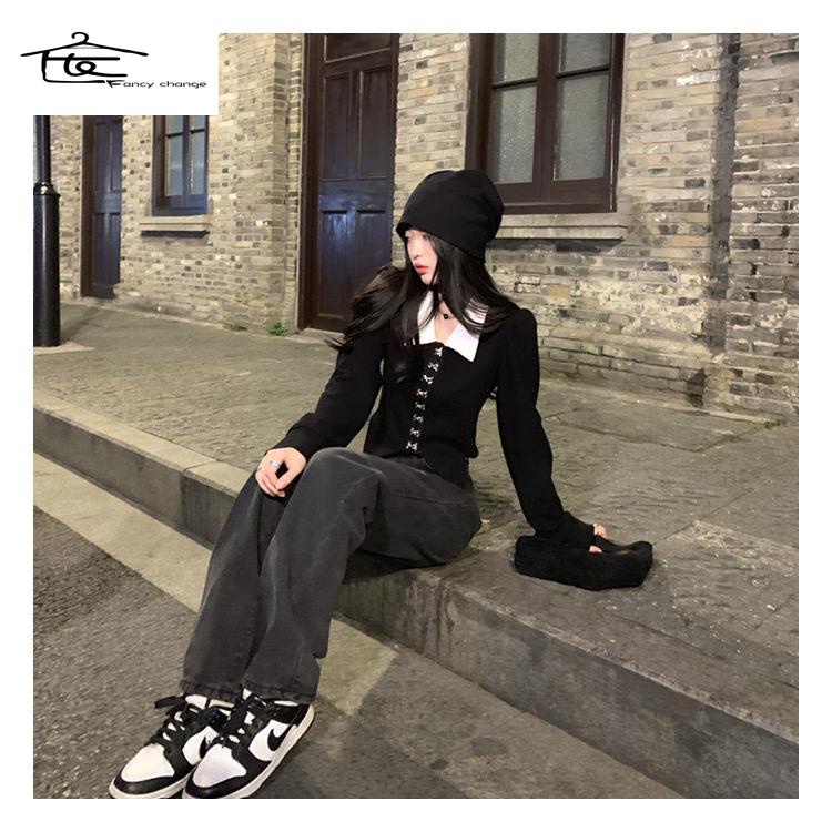 Áo Sơ Mi Cổ Bẻ Dáng Ôm Phong Cách Retro Thời Trang Cho Nữ