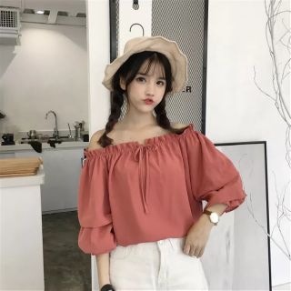 Áo sơmi kiểu, áo trễ vai, tay lồng