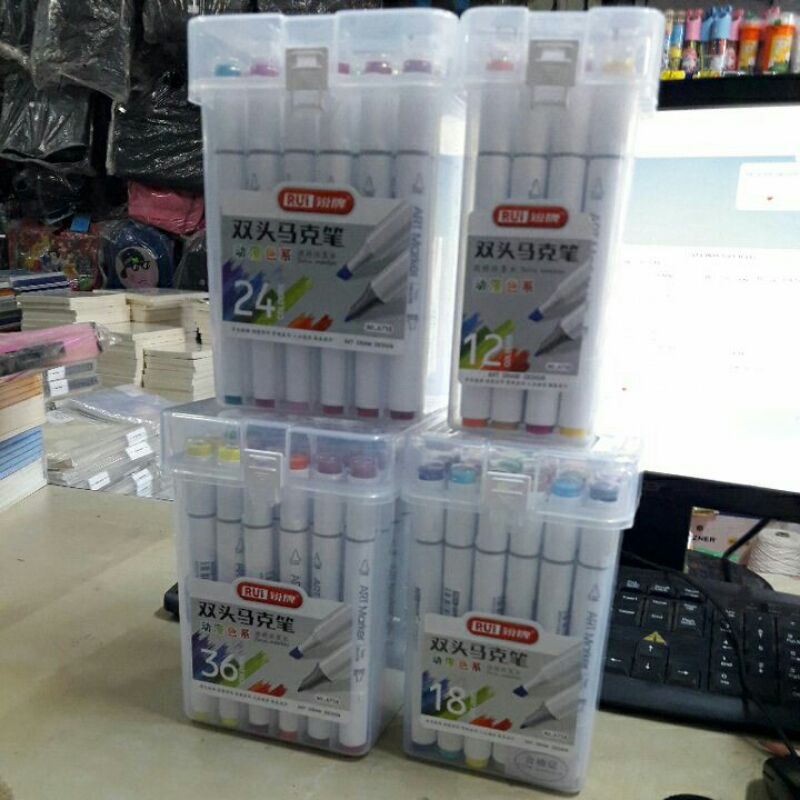 [Mã LIFEBOOK1 giảm 30K đơn 150K] Bút màu Marker Baoke 12 ,18,24,36 màu RUI 6758