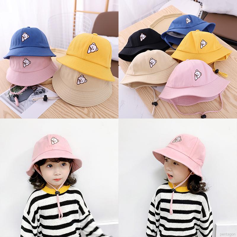 Nón Tai Bèo Thêu Hình Gấu Đáng Yêu Cho Bé