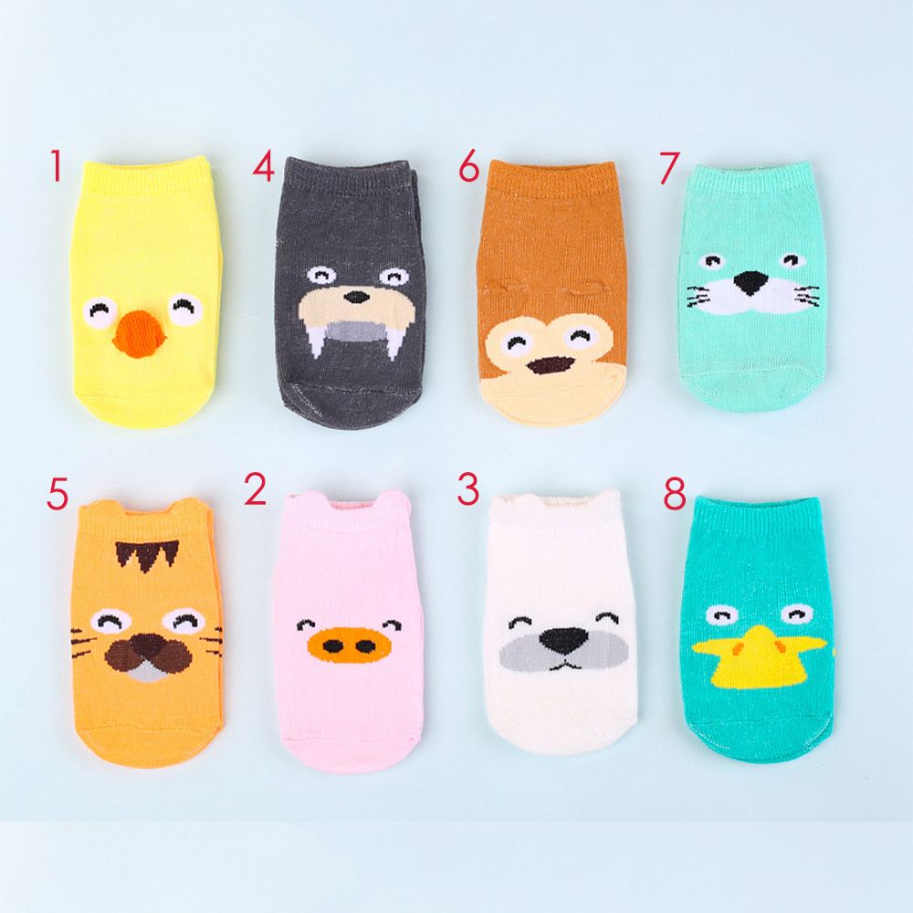 Đôi tất cotton ngắn chống trượt họa tiết hoạt hình dễ thương dành cho bé trai/ bé gái