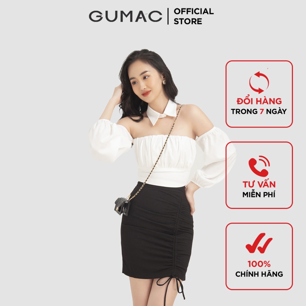 Áo croptop cổ rời AB11020 GUMAC( cổ đính rời) | BigBuy360 - bigbuy360.vn