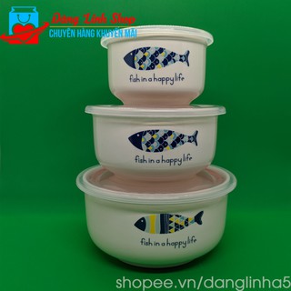 Bộ 3 thố sứ hút chân không Vitadairy