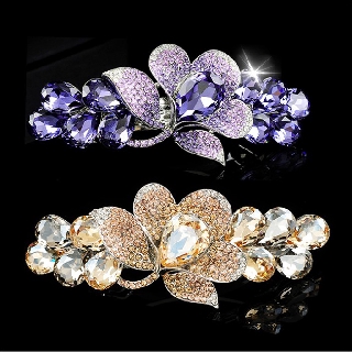 kẹp tóc đính đá pha lê cao cấp hình bông hoa