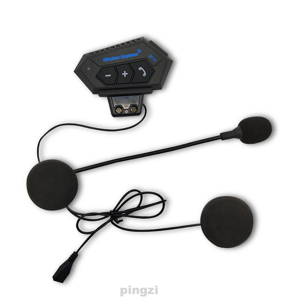 BT-12 Bluetooth Intercom Motorcycle Phone Answering Riding Stereo With Microphone Helmet Headset