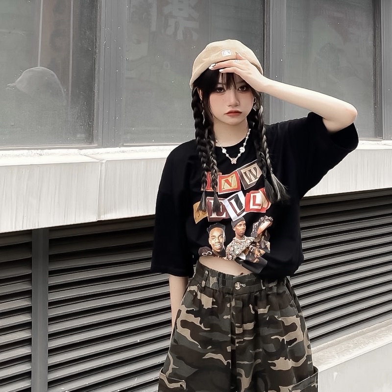 Áo phông hoạ tiết ban nhạc RAP chất liệu vải cotton 100% co dãn 2 chiều thoáng mát