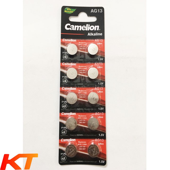 Pin LR44, AG13,LR1154, Camelion Plus Alkaline (vỉ 10 viên)